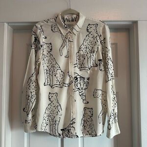 Rails Cream Animal Print Blouse